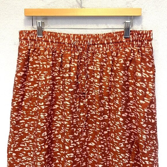 Simply Vera Vera Wang Midi Skirt Womens Size Large Sharkbite Hem Burnt Orange - Picture 8 of 14